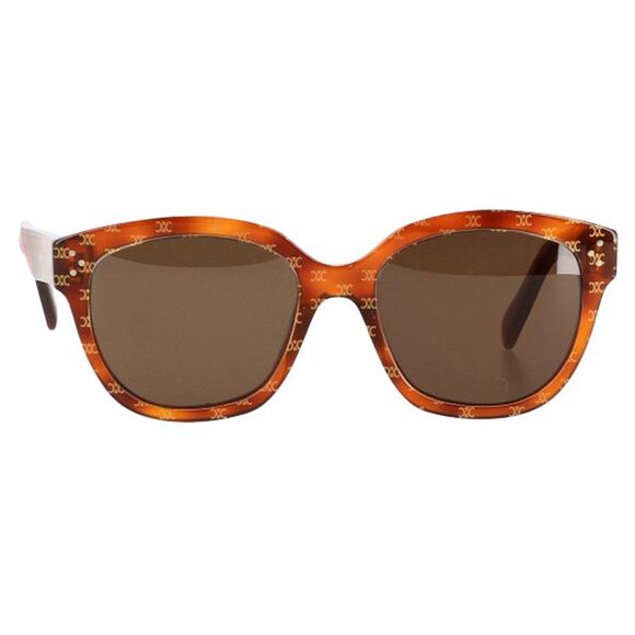 Celine Oversized Triomphe Monogram Sunglasses In Brown Acetate - Picture 1 of 8